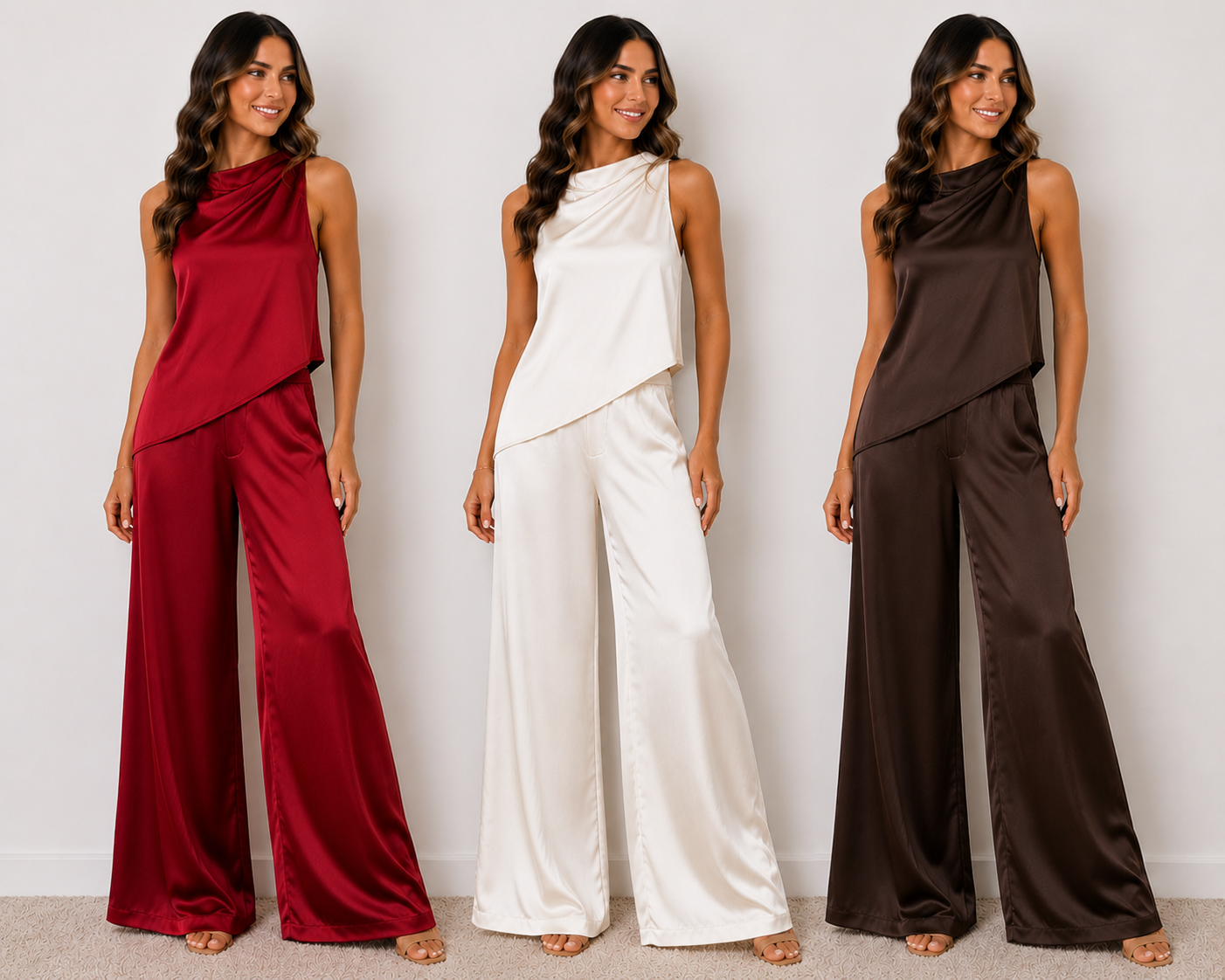 Asymmetrical top with trousers