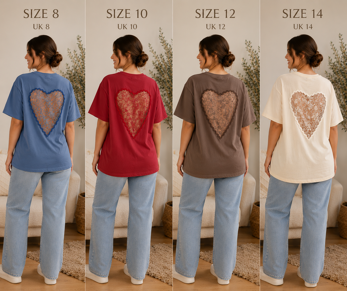 Lace love heart T-shirt