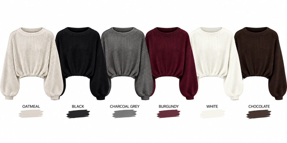 Crop elasticated hem jumper